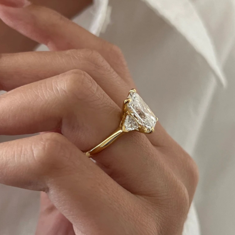 Radiant-Cut Three-Stone Vintage Ring