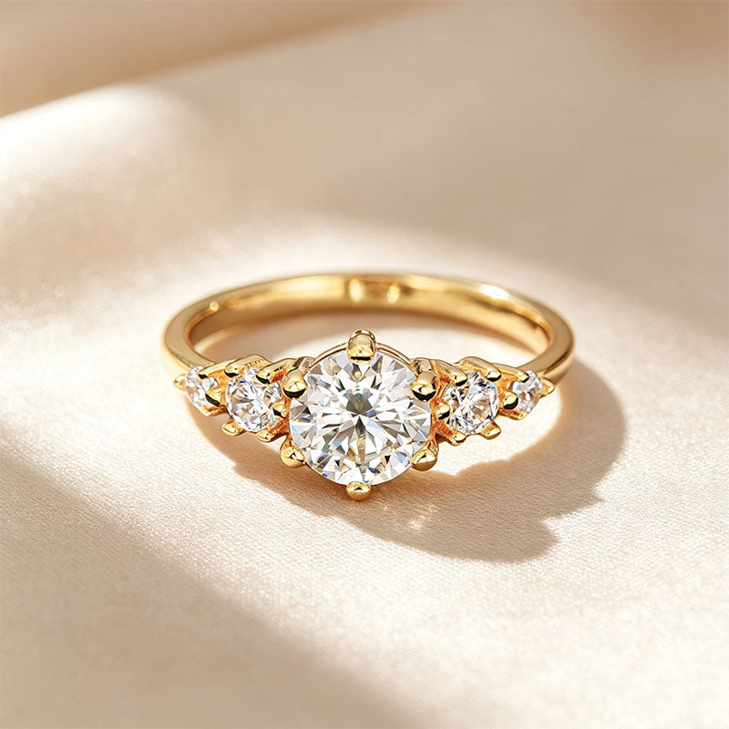 Round Five-Stone Moissanite Ring