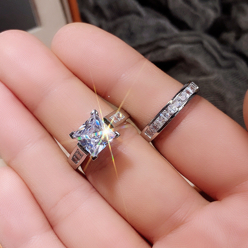 Princess Cut Pavé Stackable Ring Set