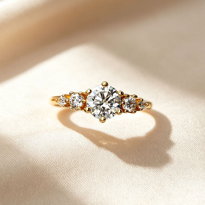Round Five-Stone Moissanite Ring