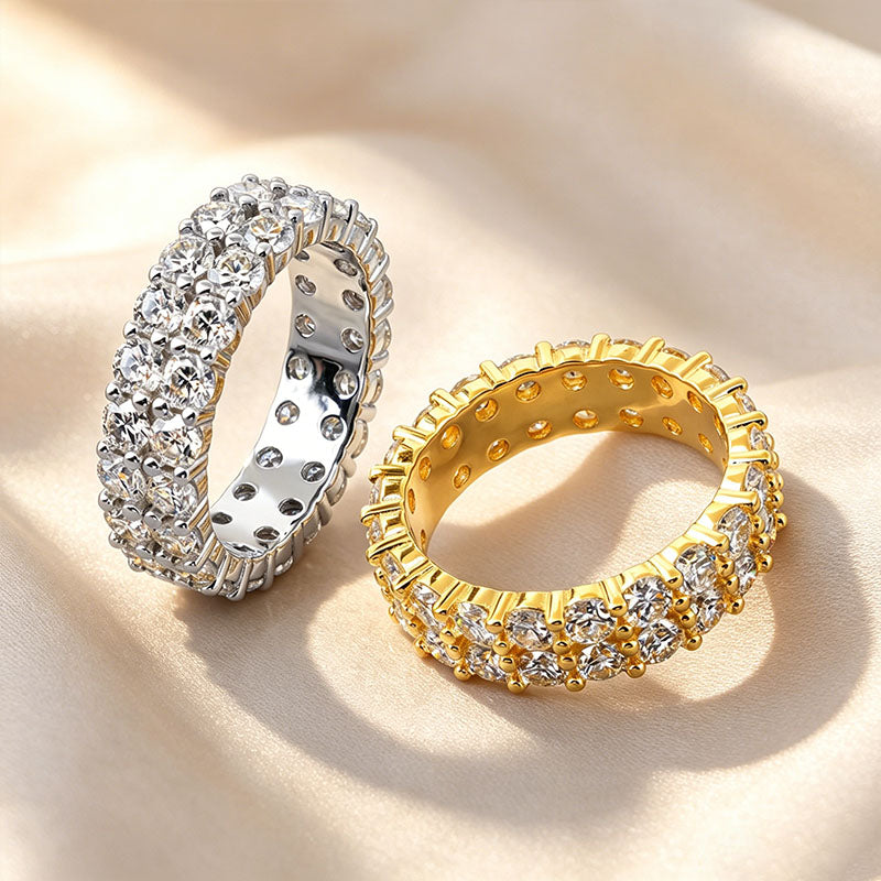 Double-Row Eternity Moissanite Ring