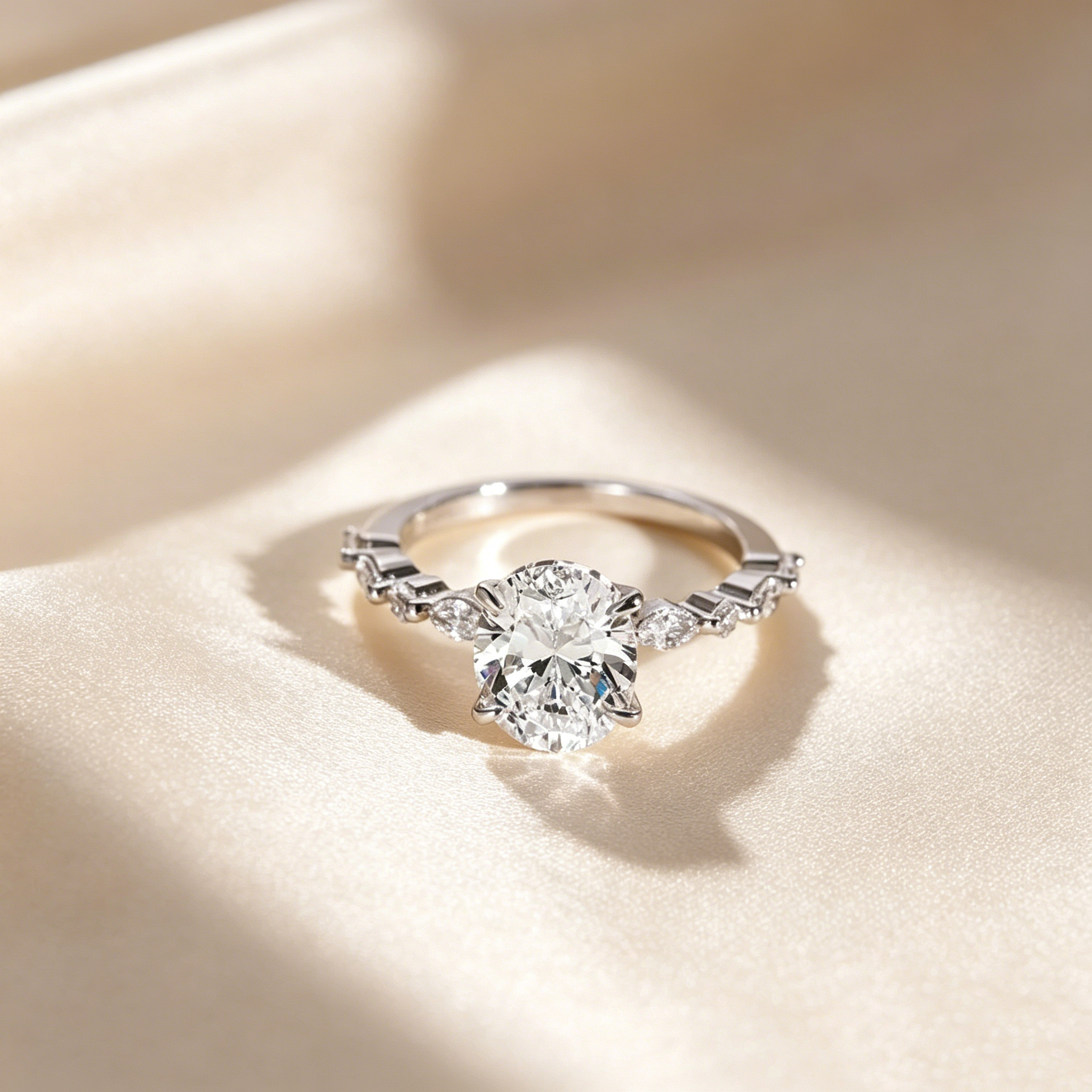 Aurora Oval Pavé Ring