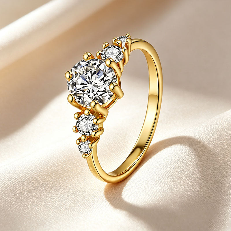 Round Five-Stone Moissanite Ring