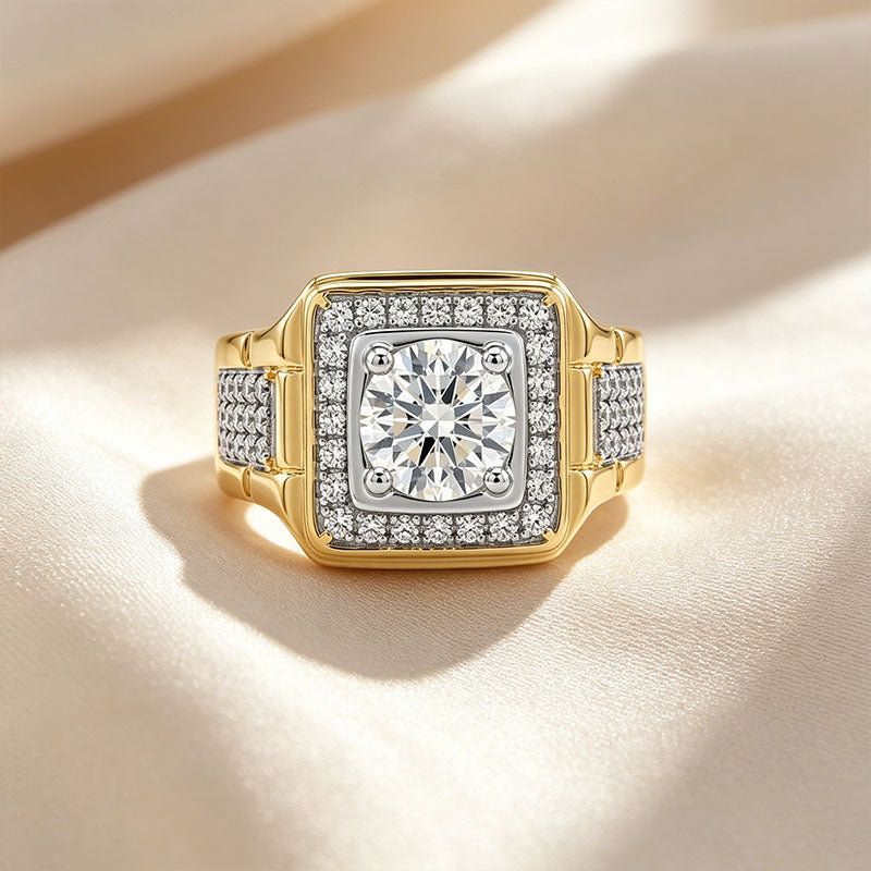 Exquisite square halo ring