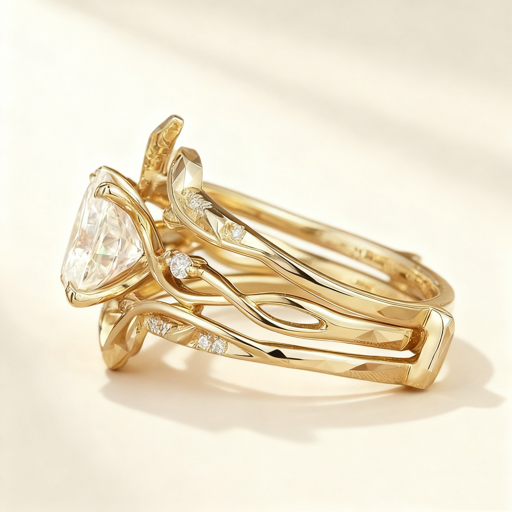 Gold Vine Stackable Ring Set