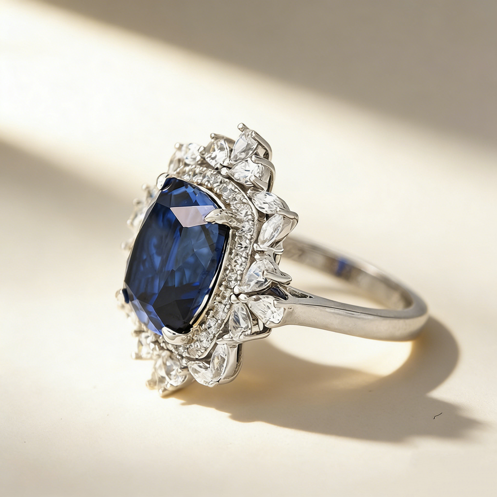 Cushion-Cut Lab-Grown Gemstone Ring