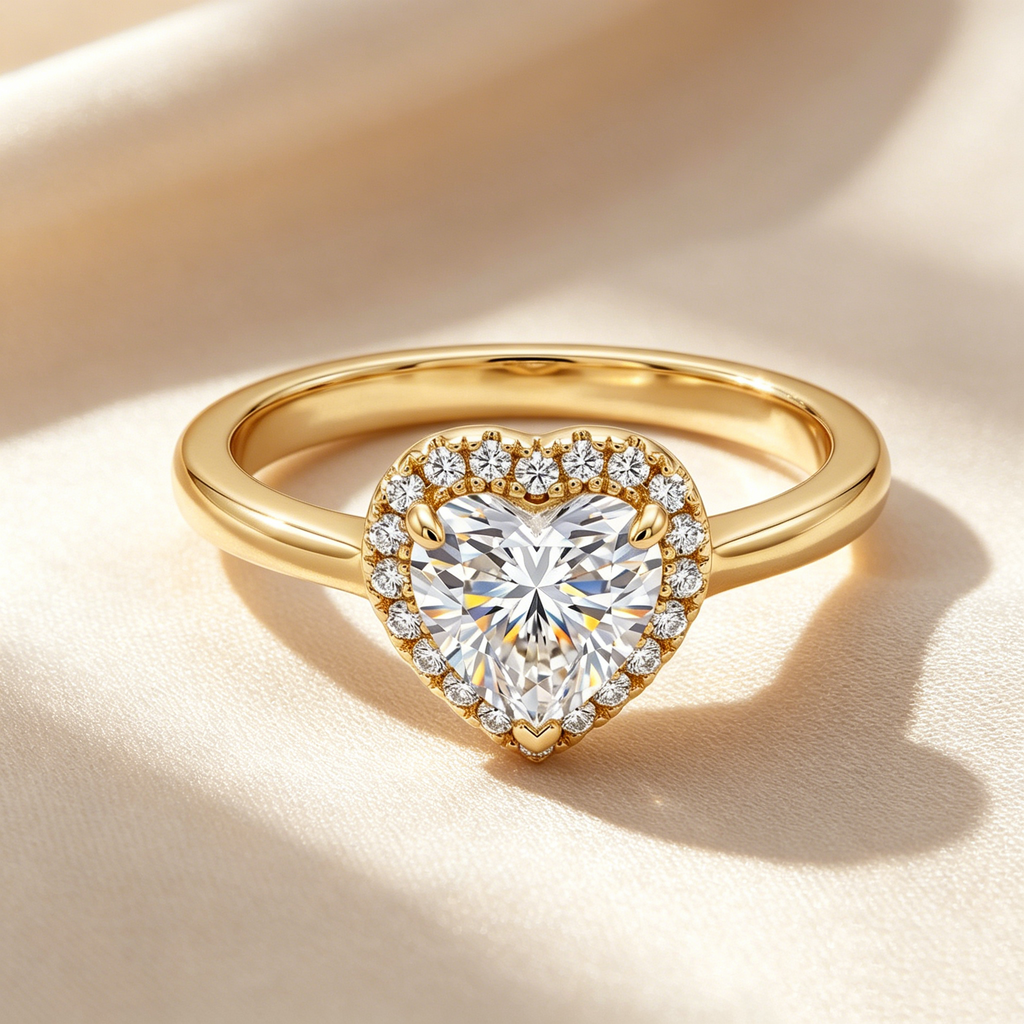 Heart Halo Ring Set