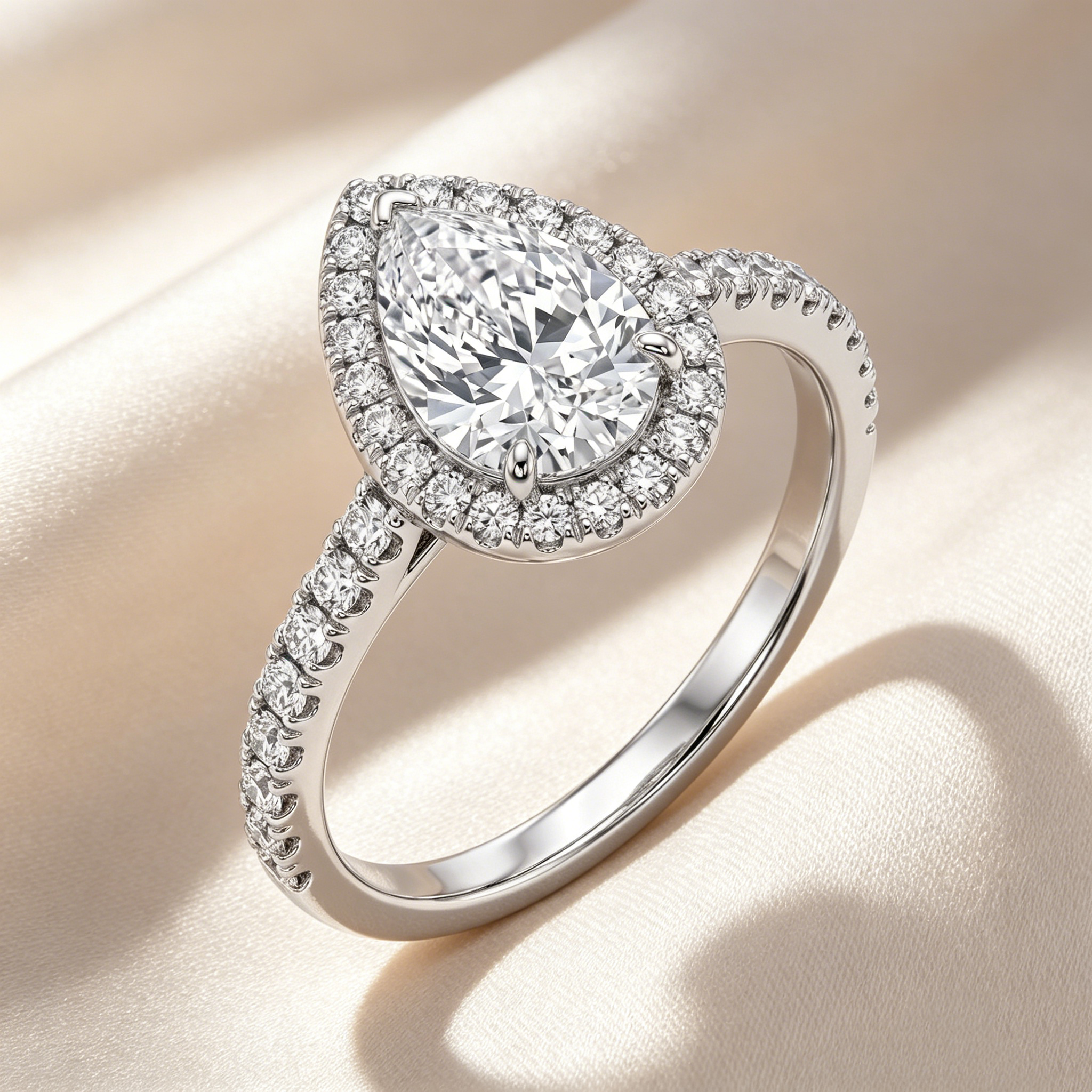 Grace Pear Halo Ring