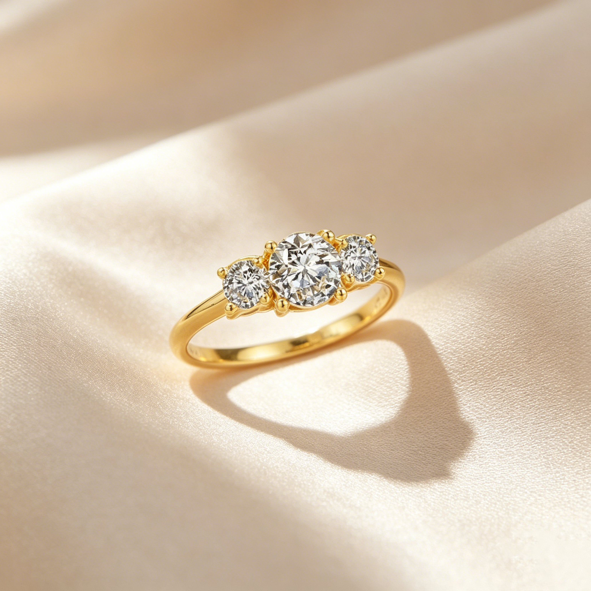 Three-Stone Moissanite Ring