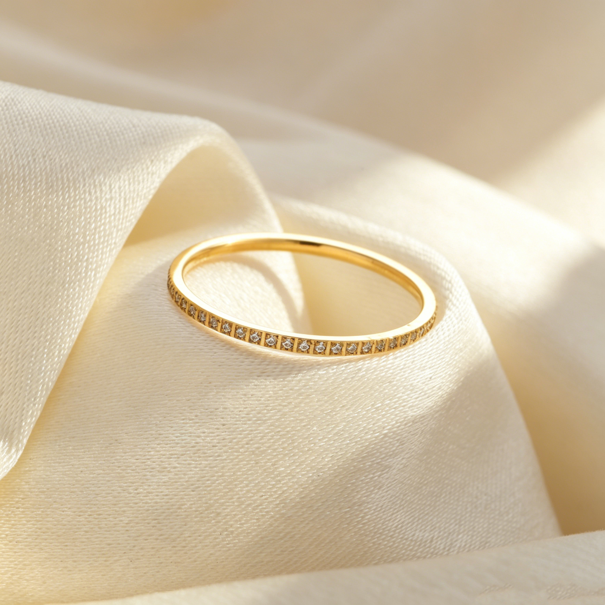 Minimal Pavé Moissanite Ring