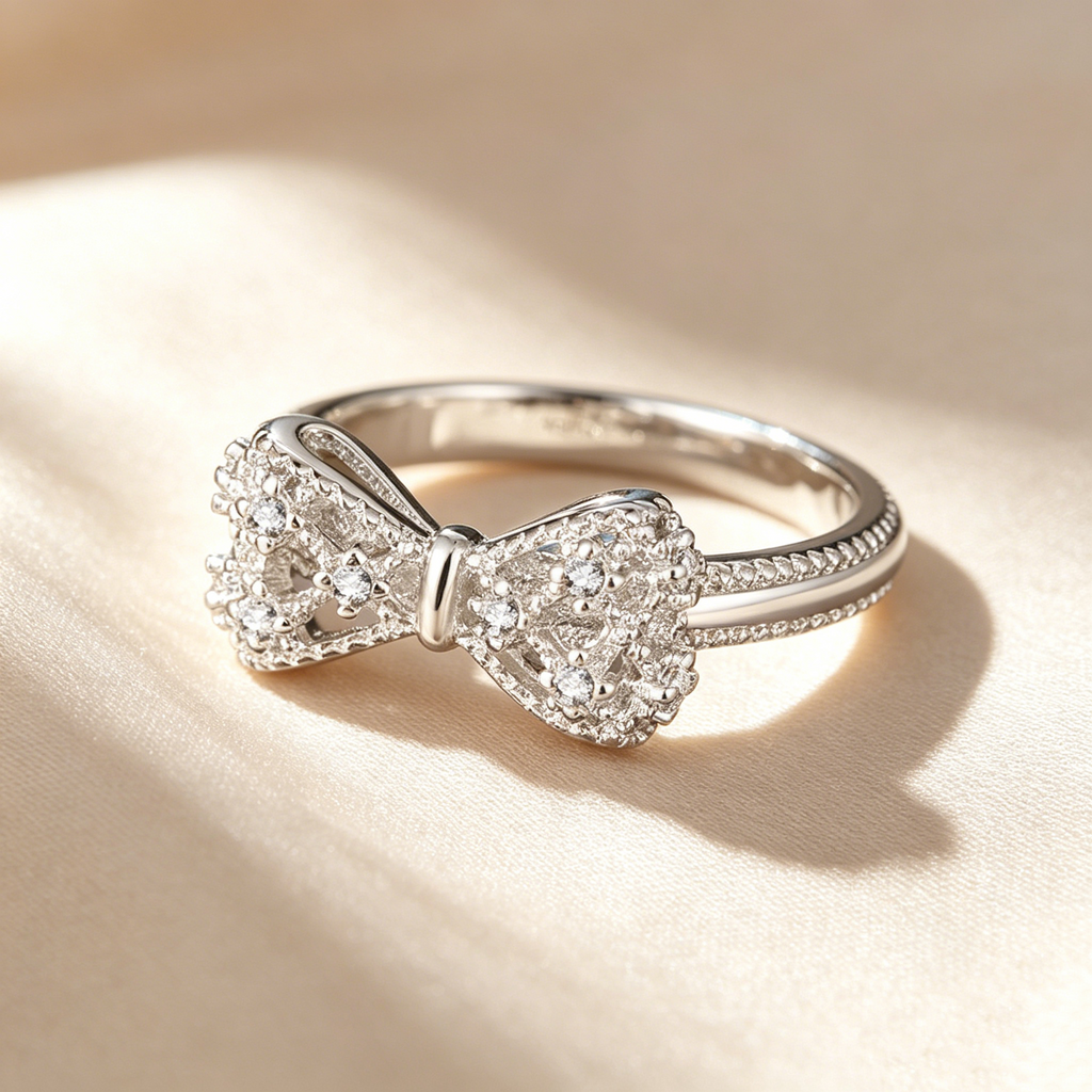 Lace Bow Moissanite Ring