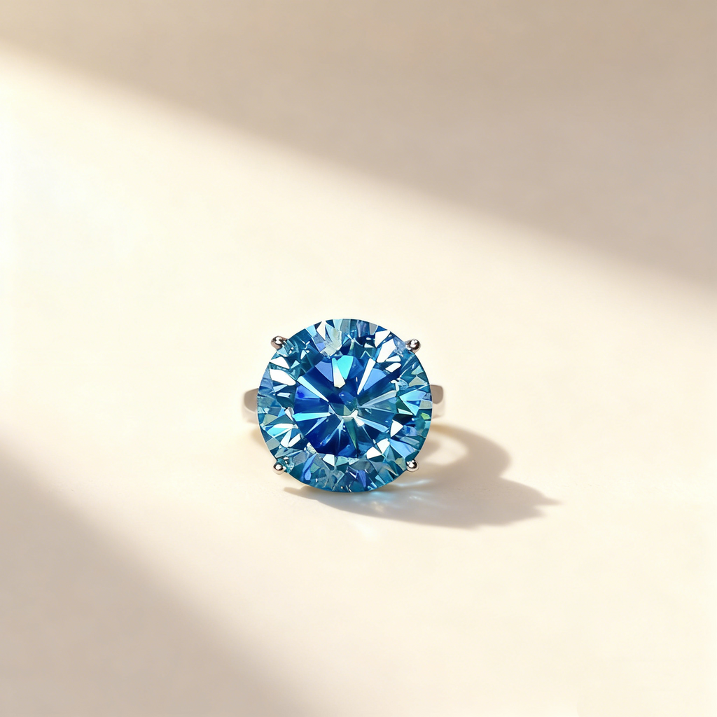 Bule Moissanite Ring