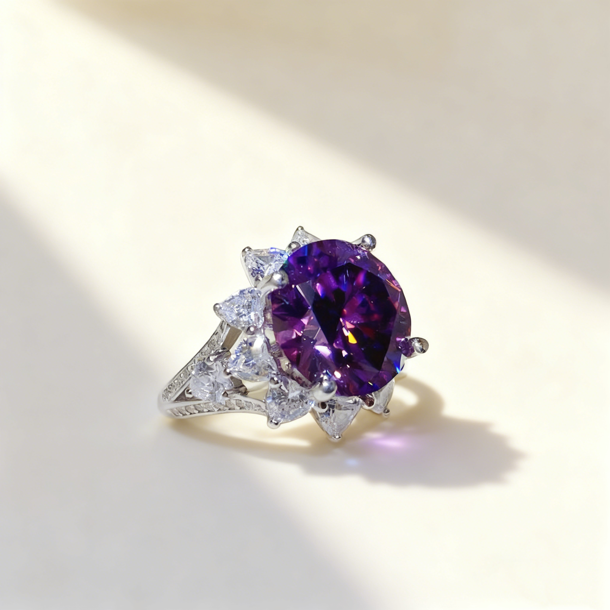Imperial Amethyst Diamond Ring