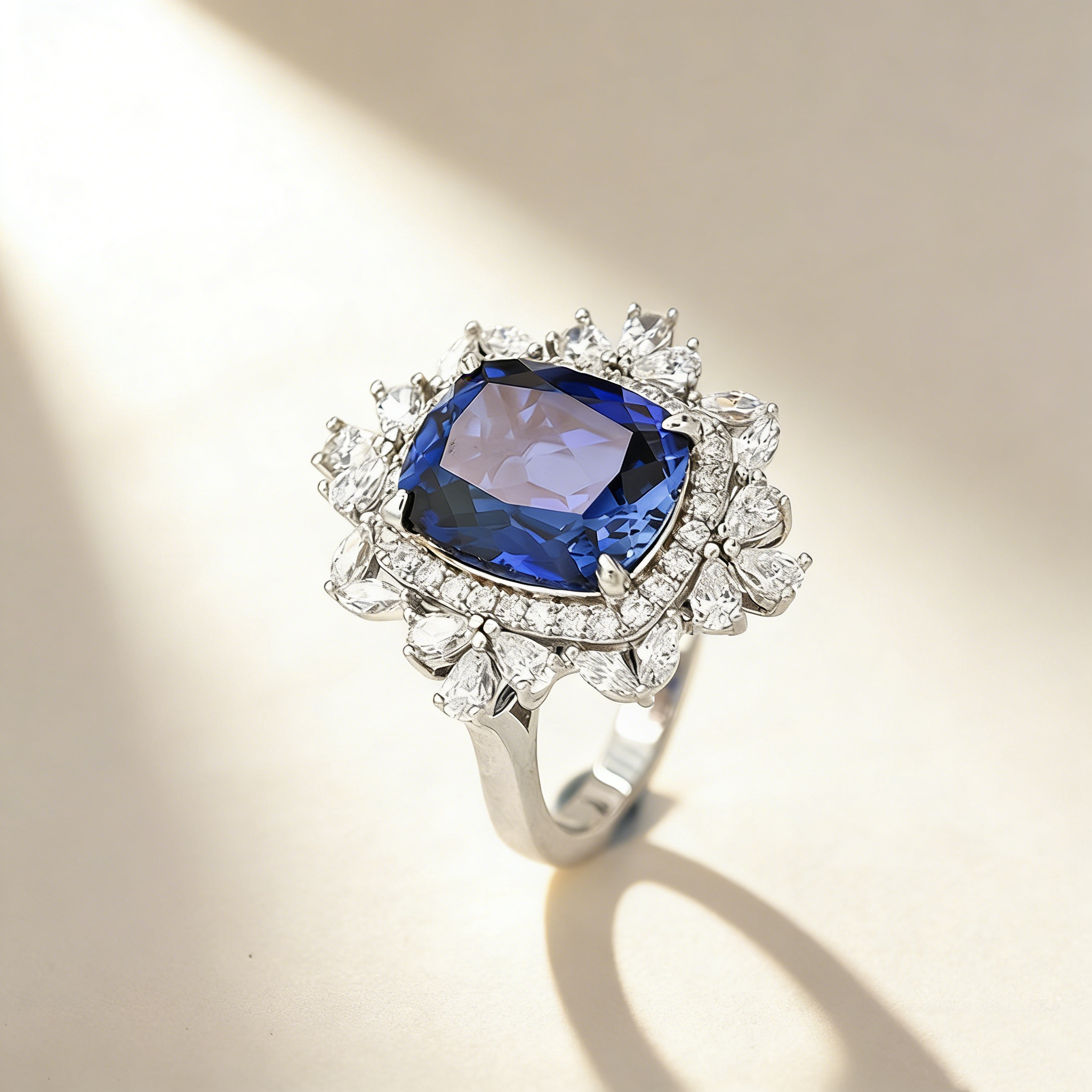 Cushion-Cut Lab-Grown Gemstone Ring