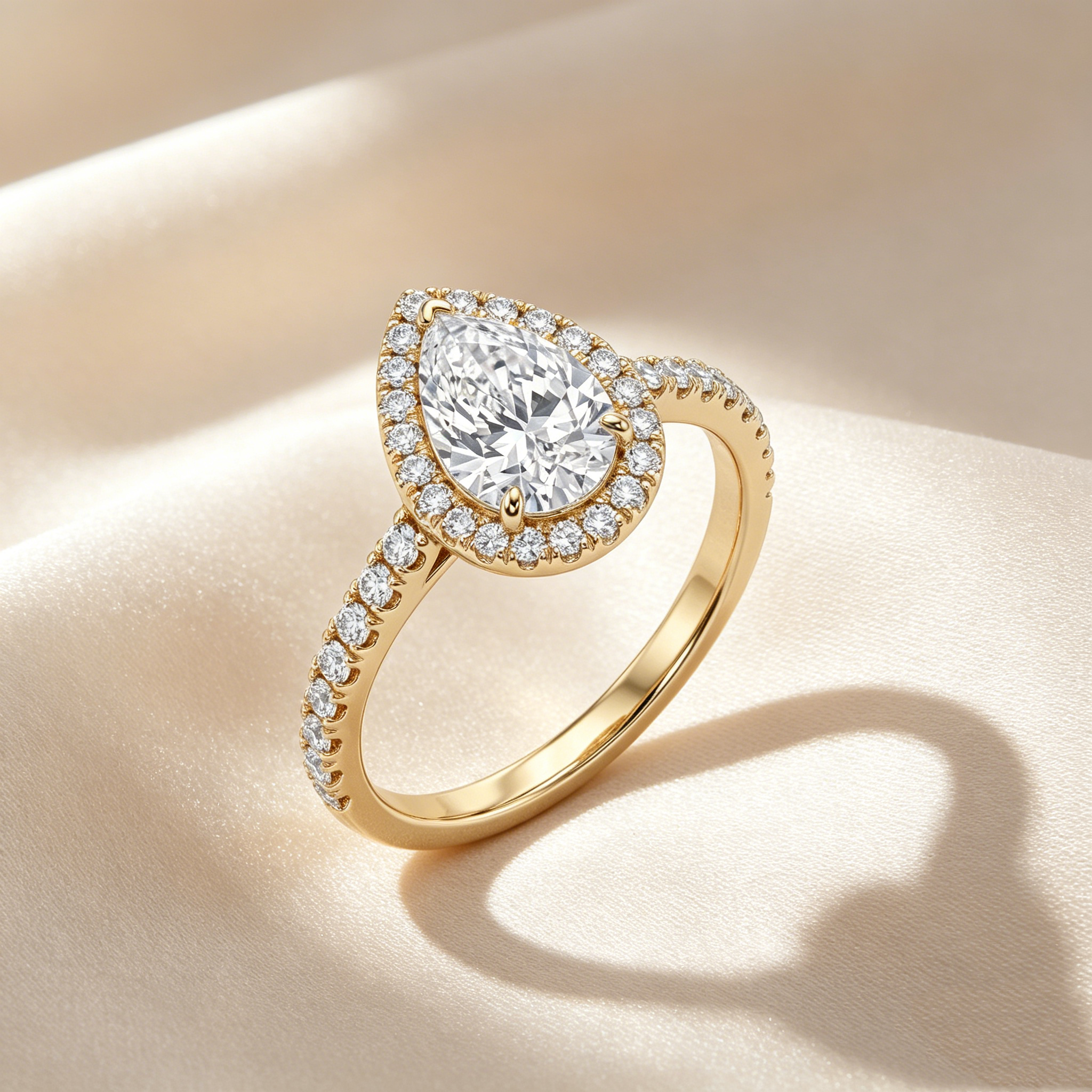 Grace Pear Halo Ring