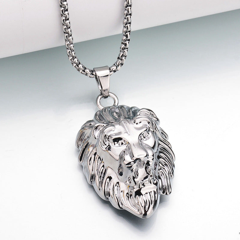 Dominion Lion Pendant Necklace | White Gold