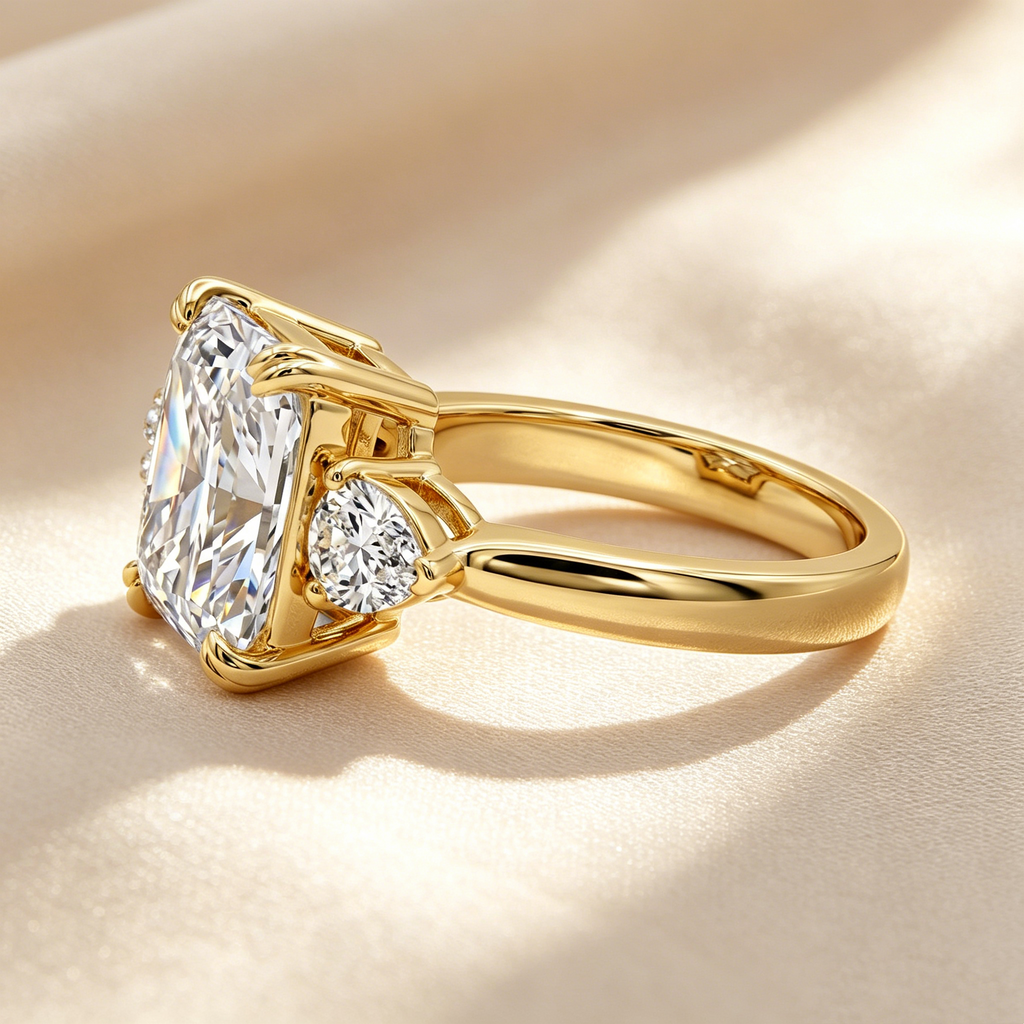 Eternal Ice Cushion Three-Stone Ring