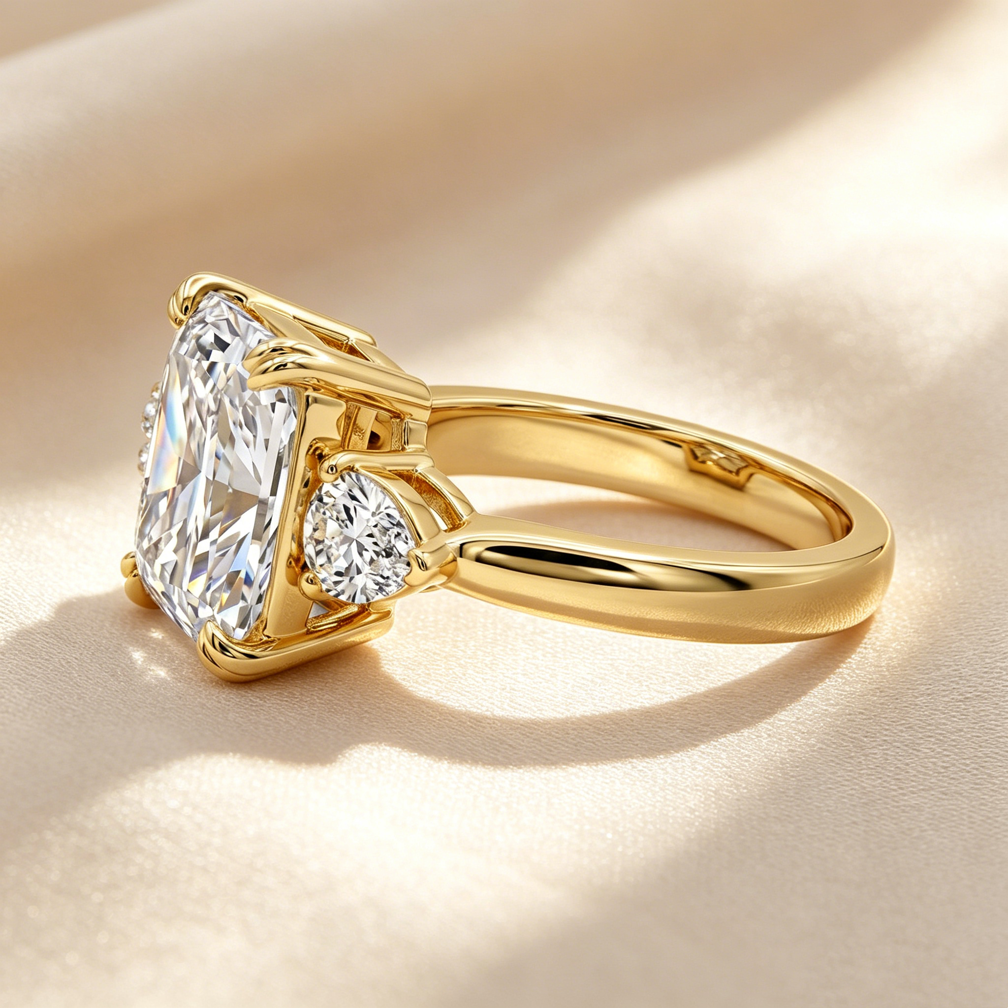 Eternal Ice Cushion Three-Stone Ring