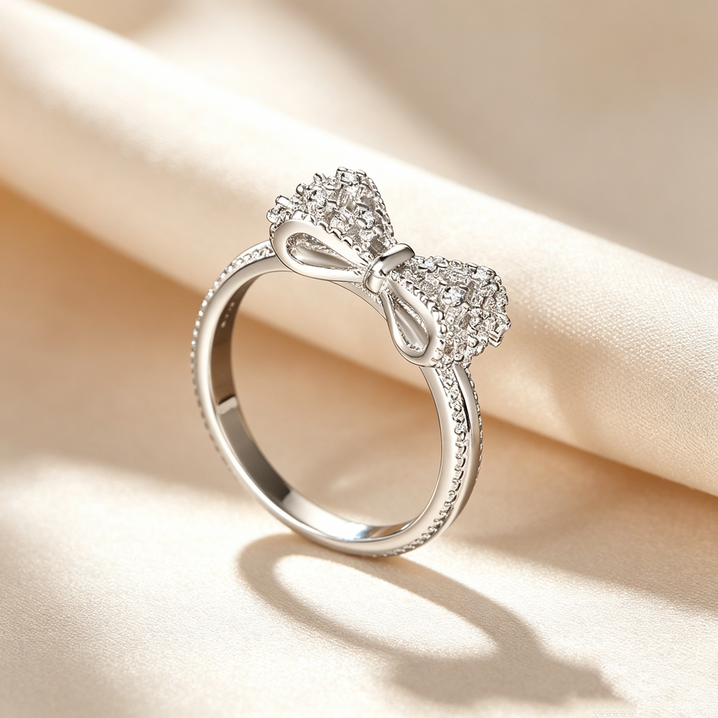 Lace Bow Moissanite Ring