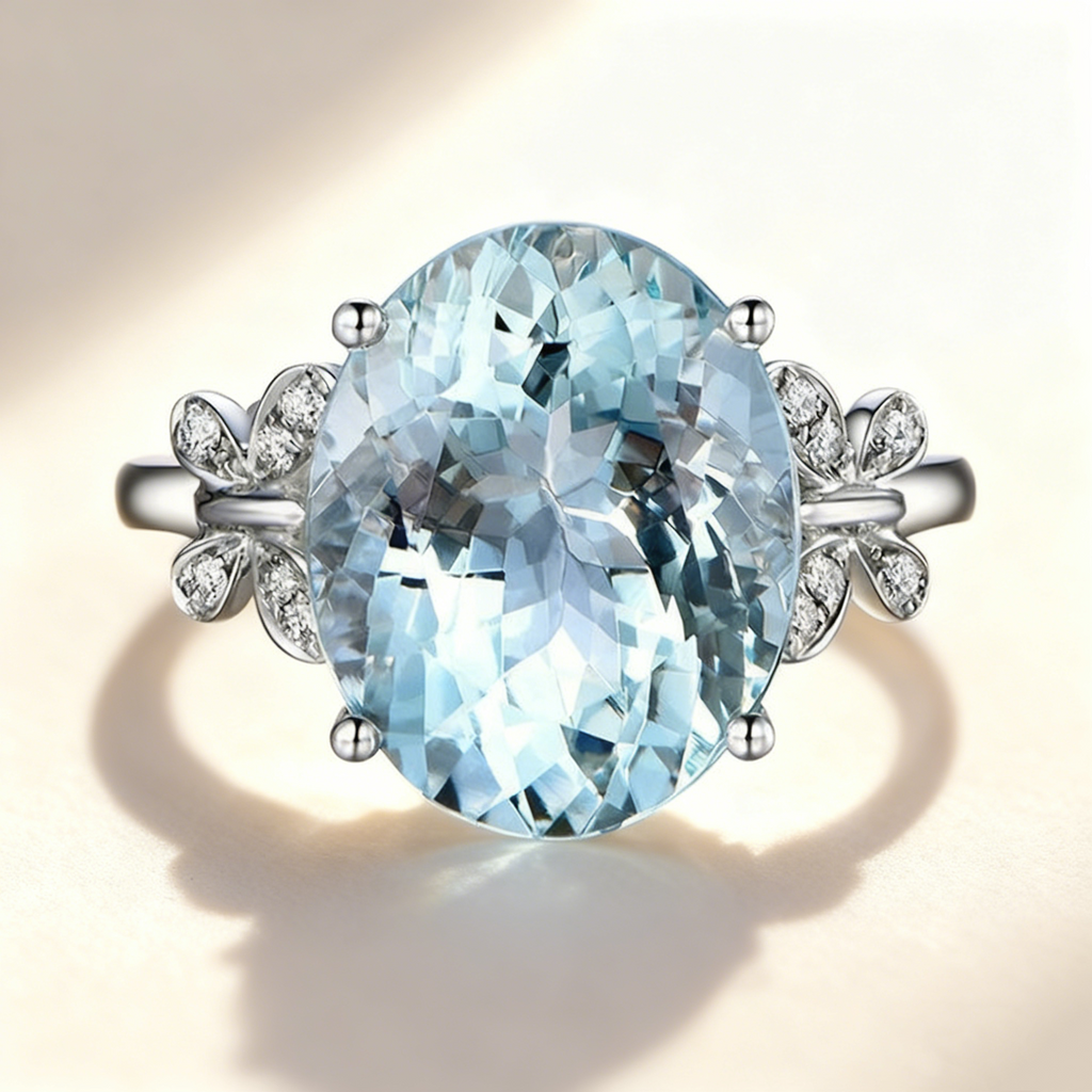 Blue Sapphire Diamond-Accented Butterfly Ring