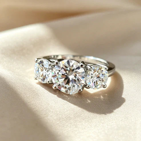 Three-Stone Moissanite Ring
