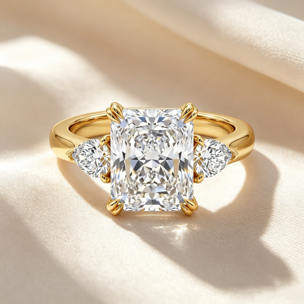 Eternal Ice Cushion Three-Stone Ring