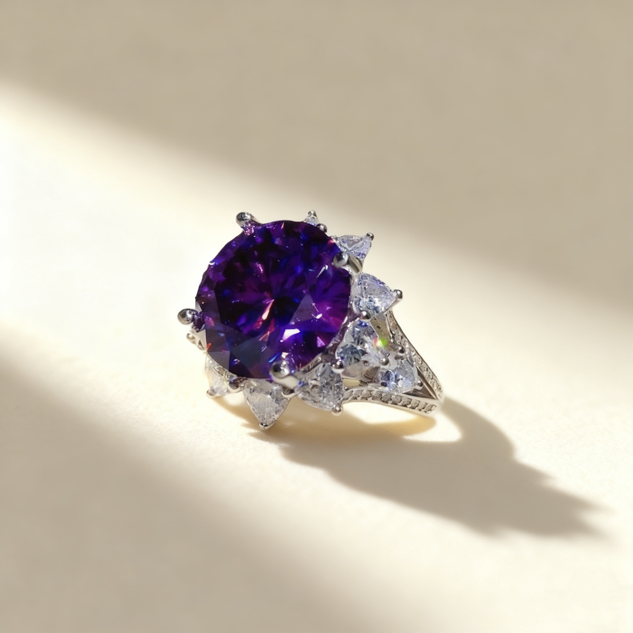 Imperial Amethyst Diamond Ring