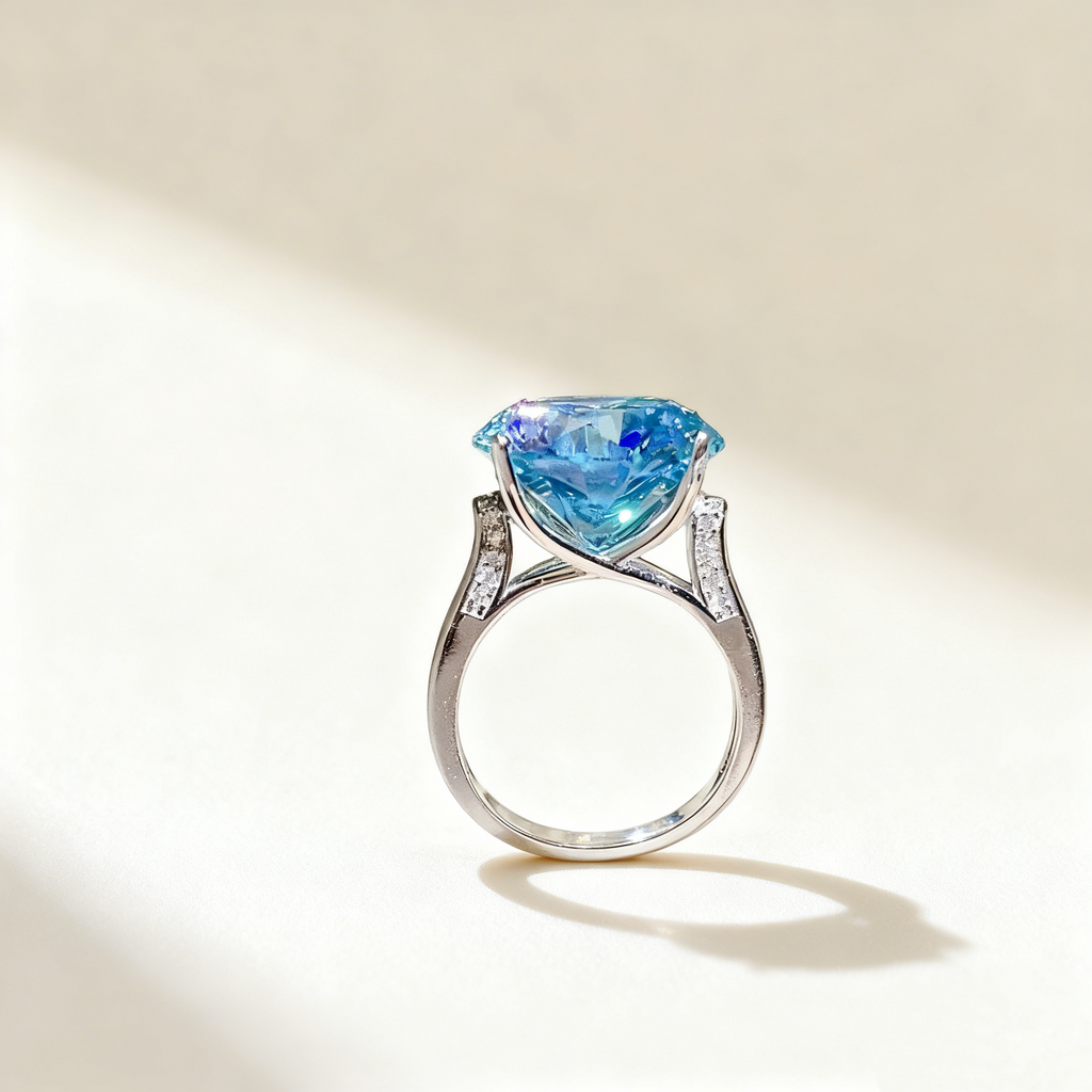 Bule Moissanite Ring