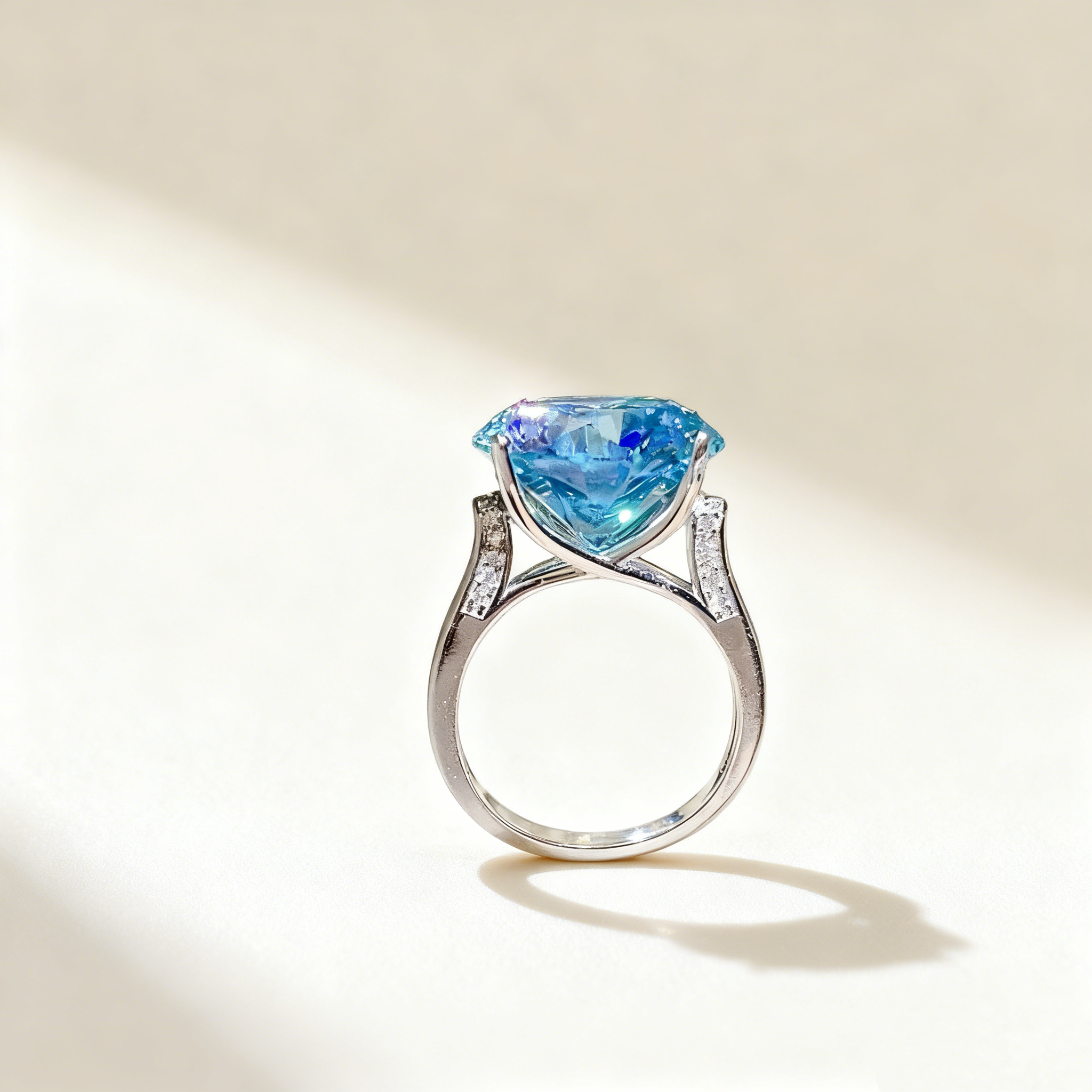 Bule Moissanite Ring