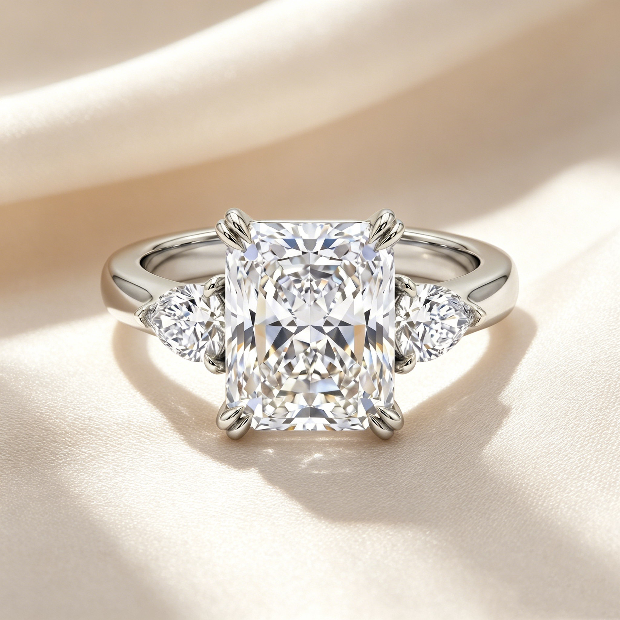 Eternal Ice Cushion Three-Stone Ring