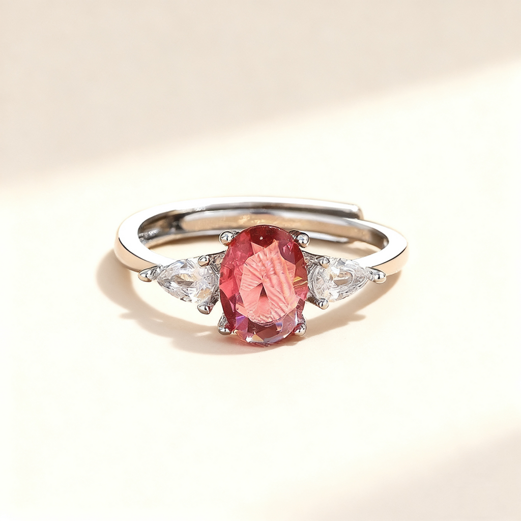 Oval-Cut Crystal Ring