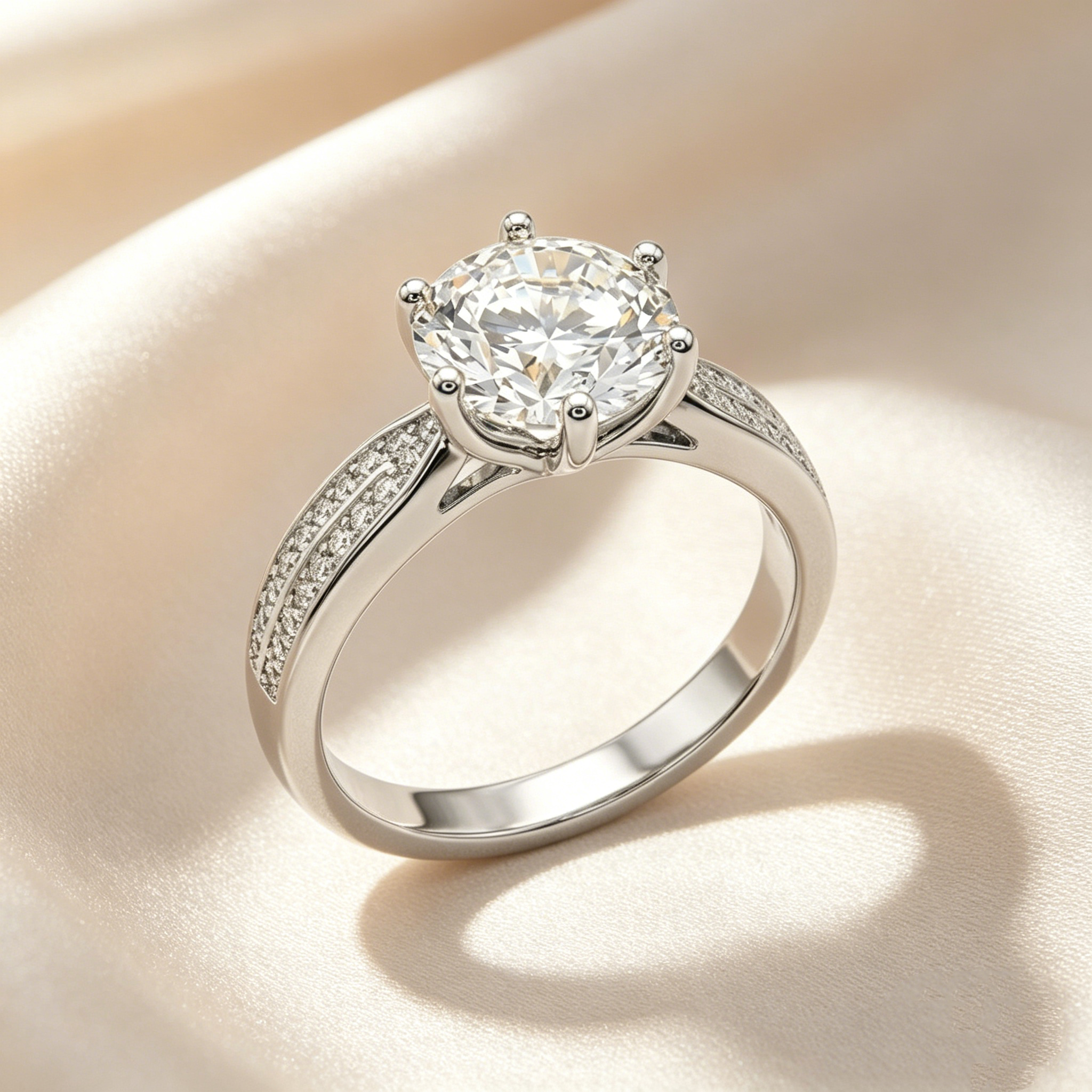 Classic Six-Prong Moissanite Ring Set