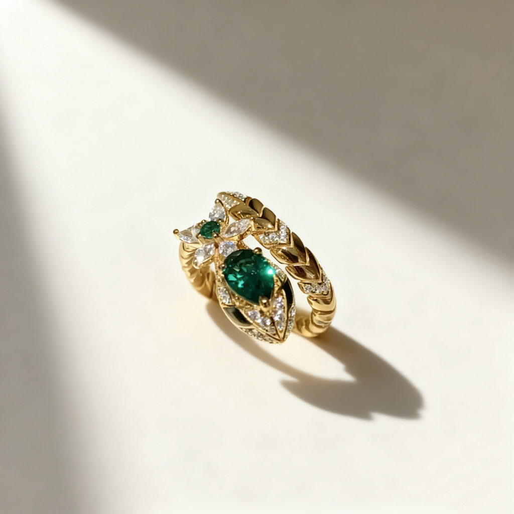 Emerald Serpent Ring