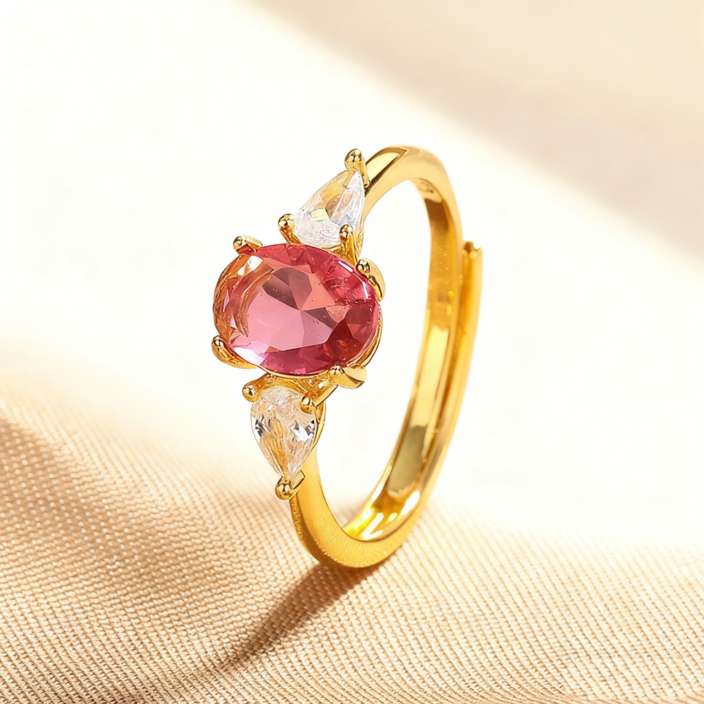 Oval-Cut Crystal Ring