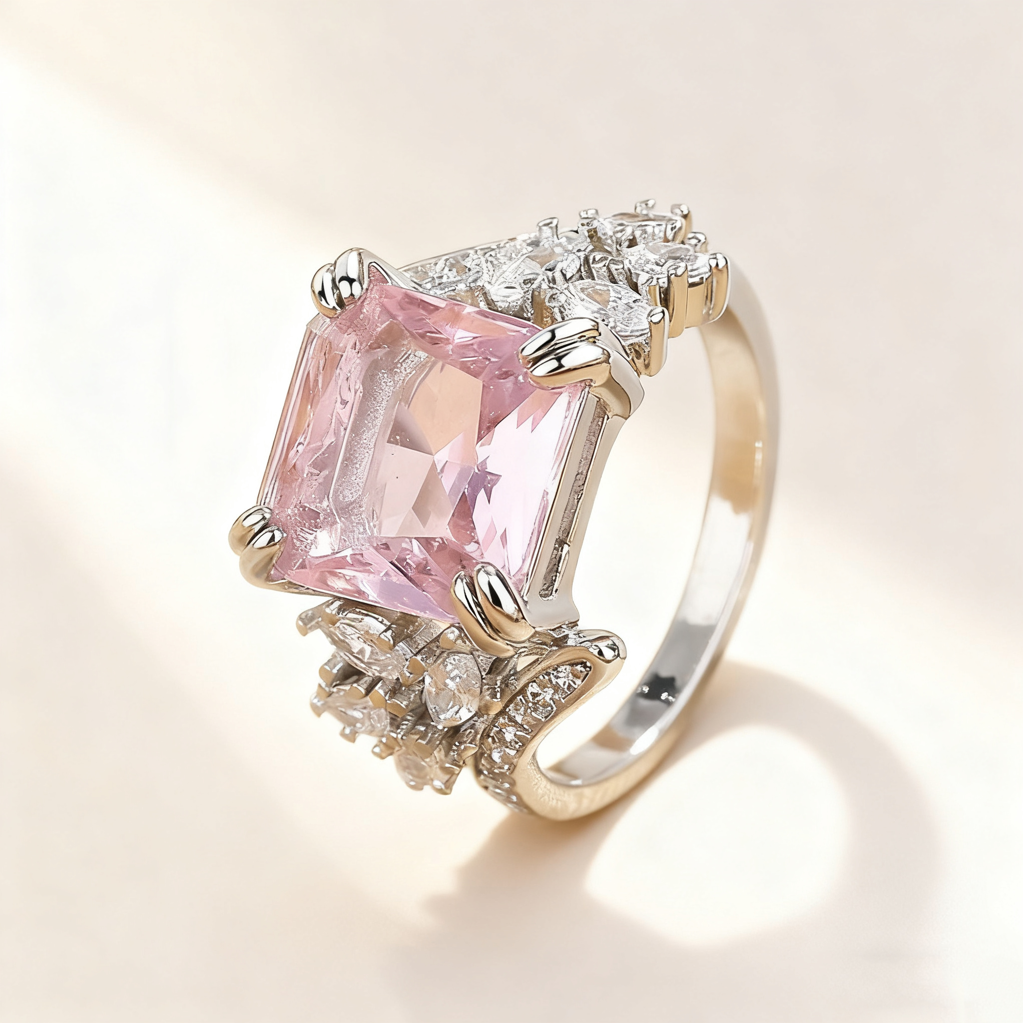 Dazzling Yellow & Pink Crystal Ring