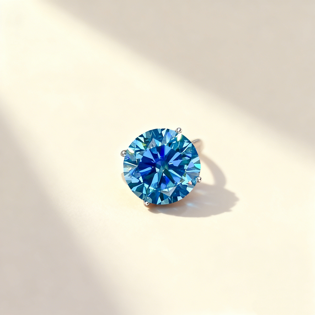 Bule Moissanite Ring