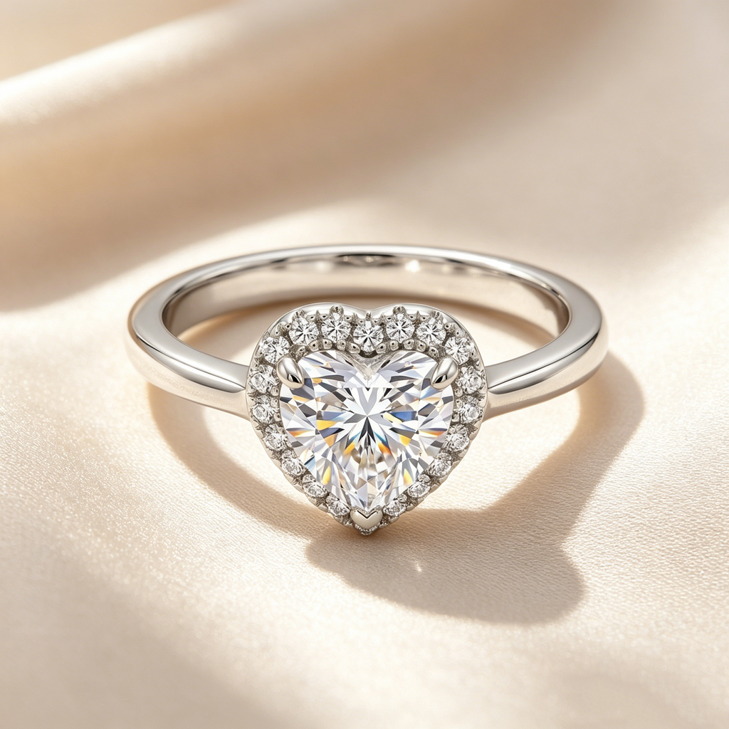 Heart Halo Ring Set