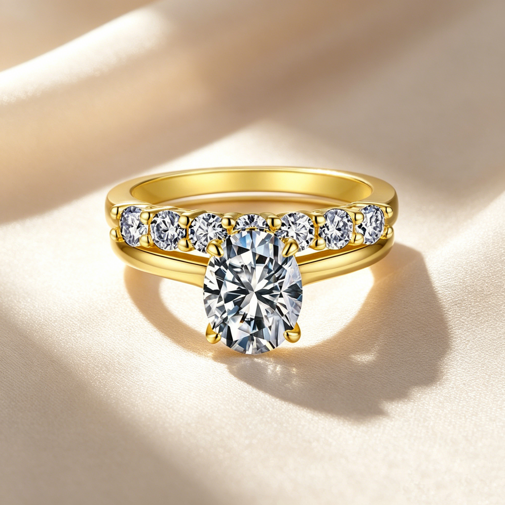 Elegant Moissanite Ring Set