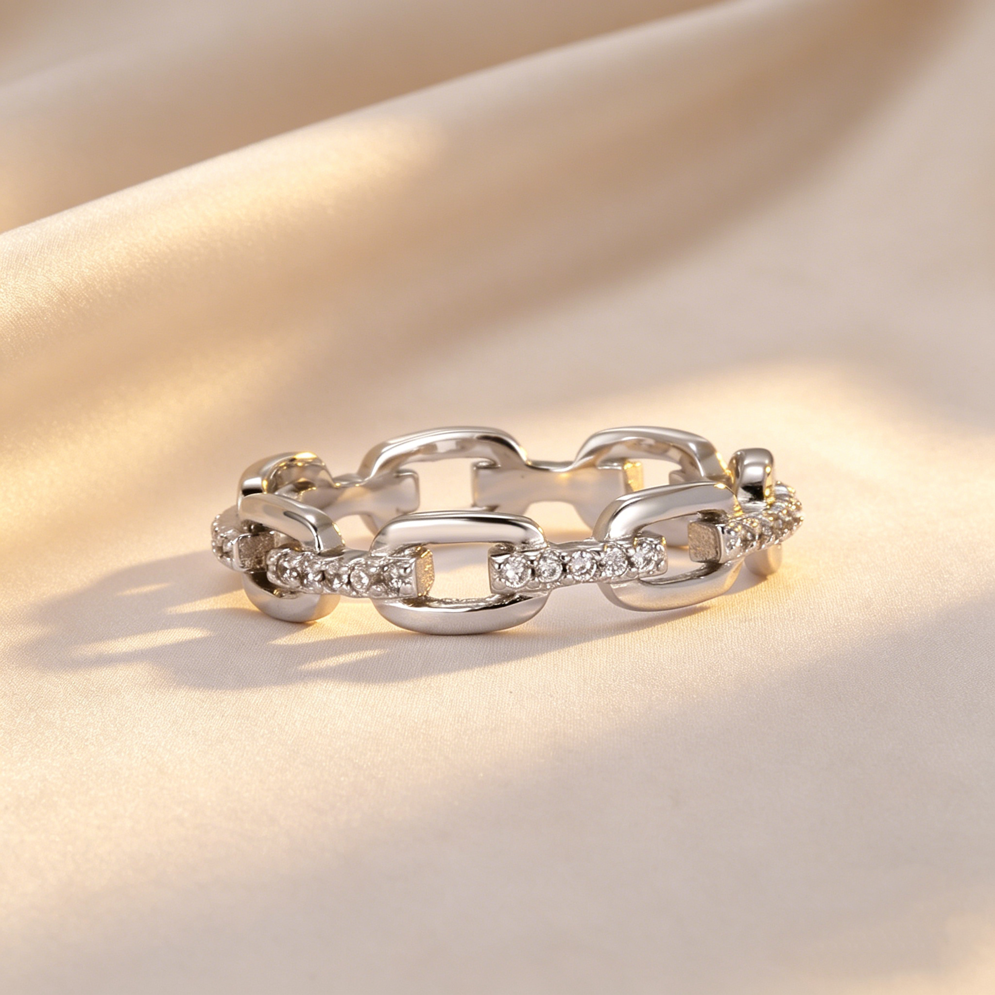 Minimal Moissanite Band Ring