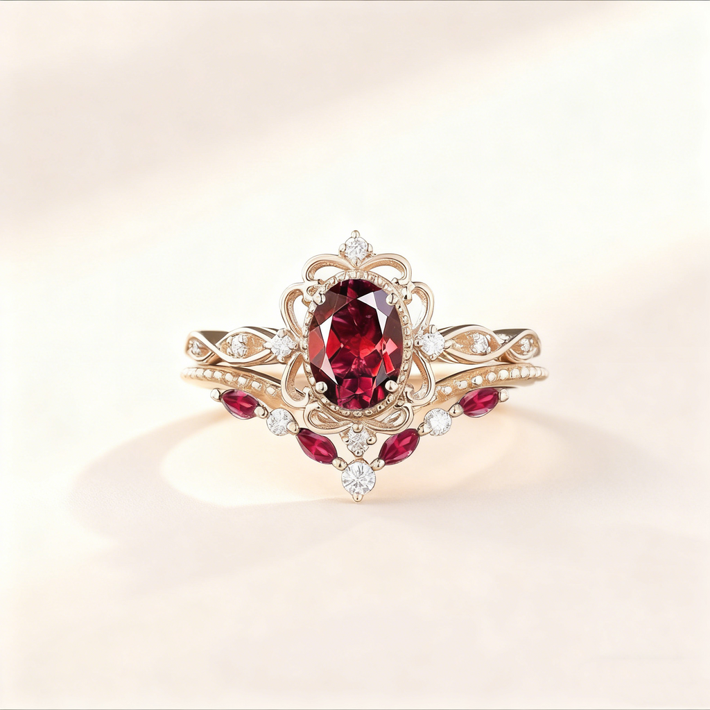 Red Sapphire Stackable Ring Set