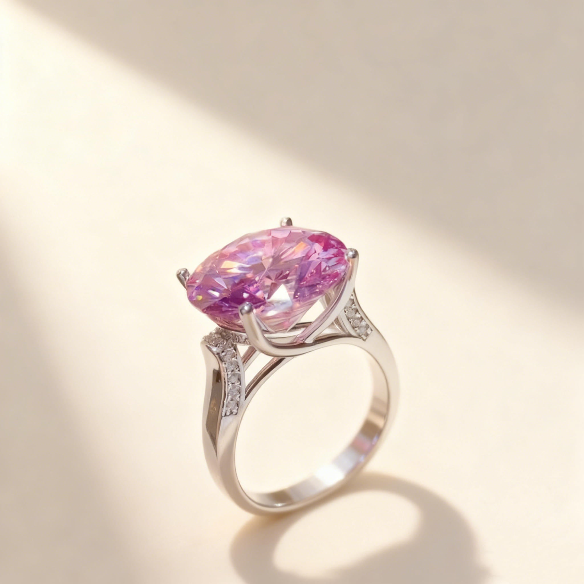 Royal Blush D Color Moissanite Ring