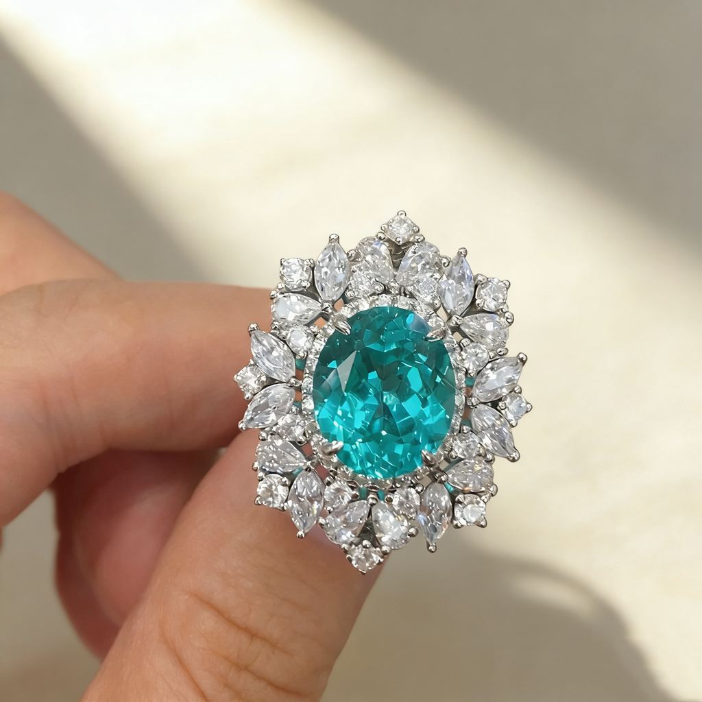 Paraiba Elegance Diamond Ring