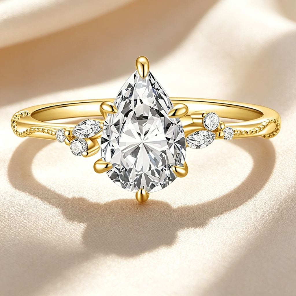 Vine Water Drop Garden Diamond Ring