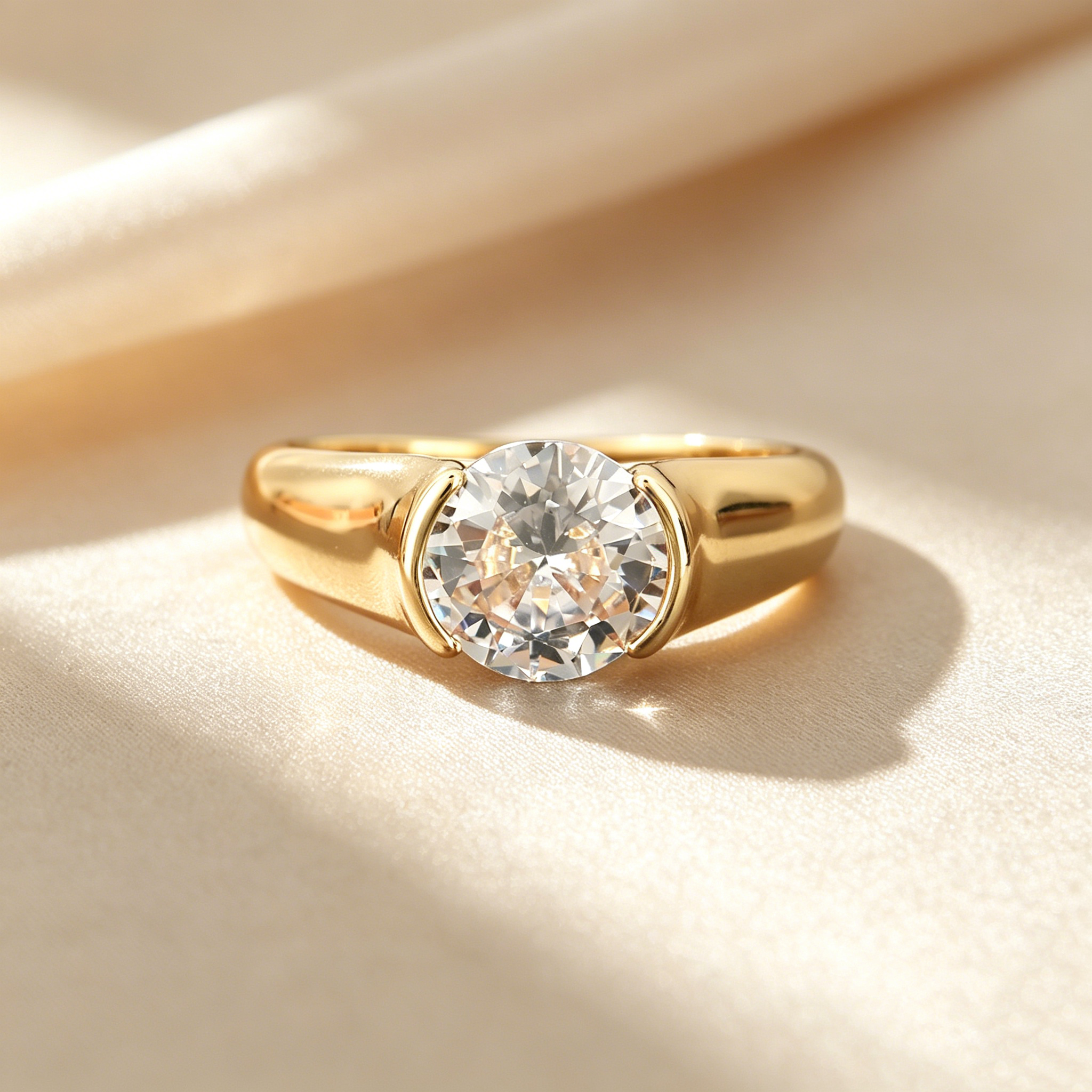 Refined Bezel Solitaire Ring