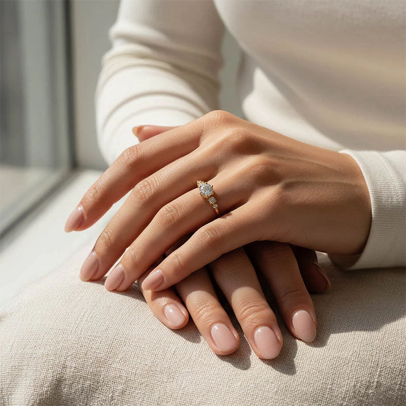 Round Five-Stone Moissanite Ring