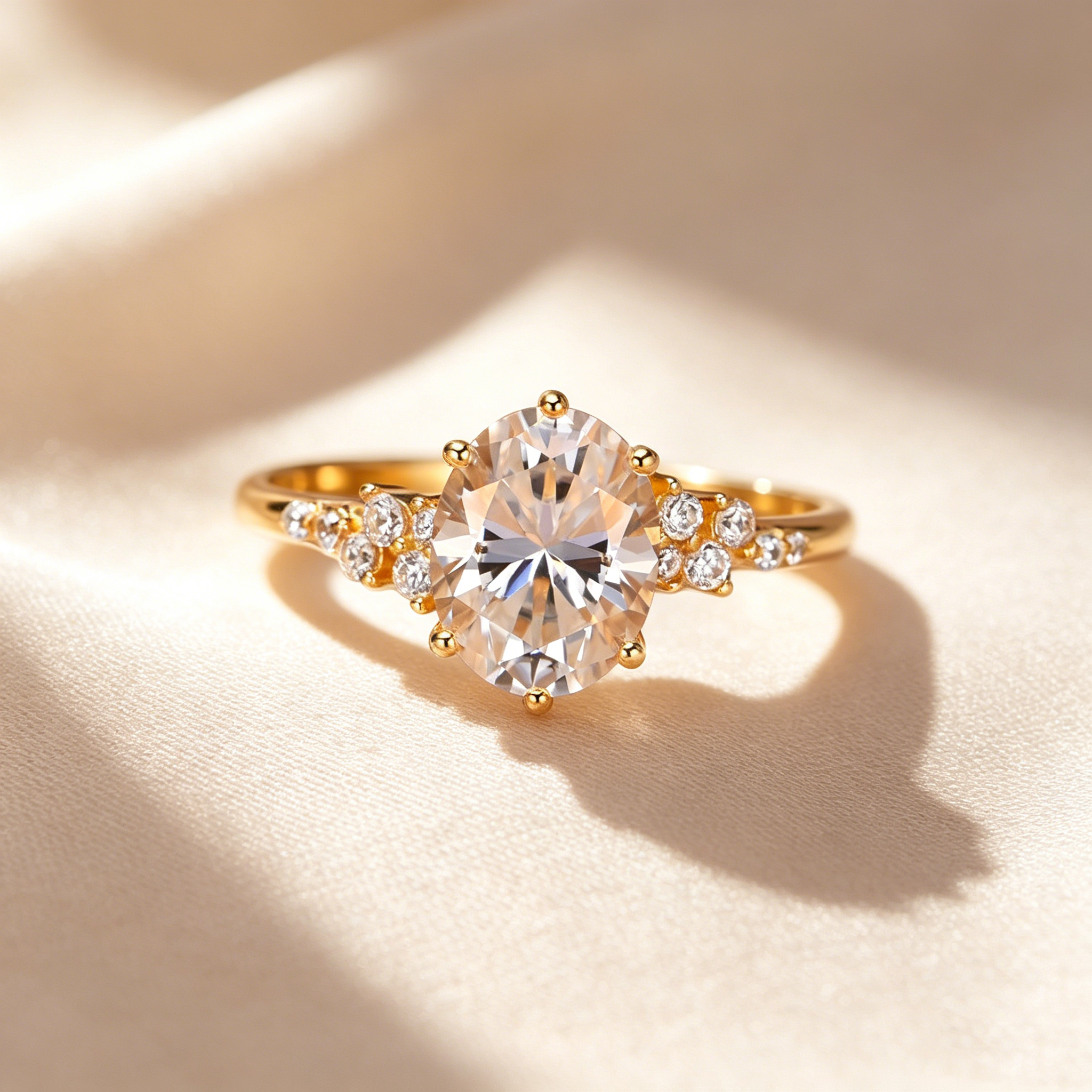Luxurious Minimalist Sparkling Moissanite Ring