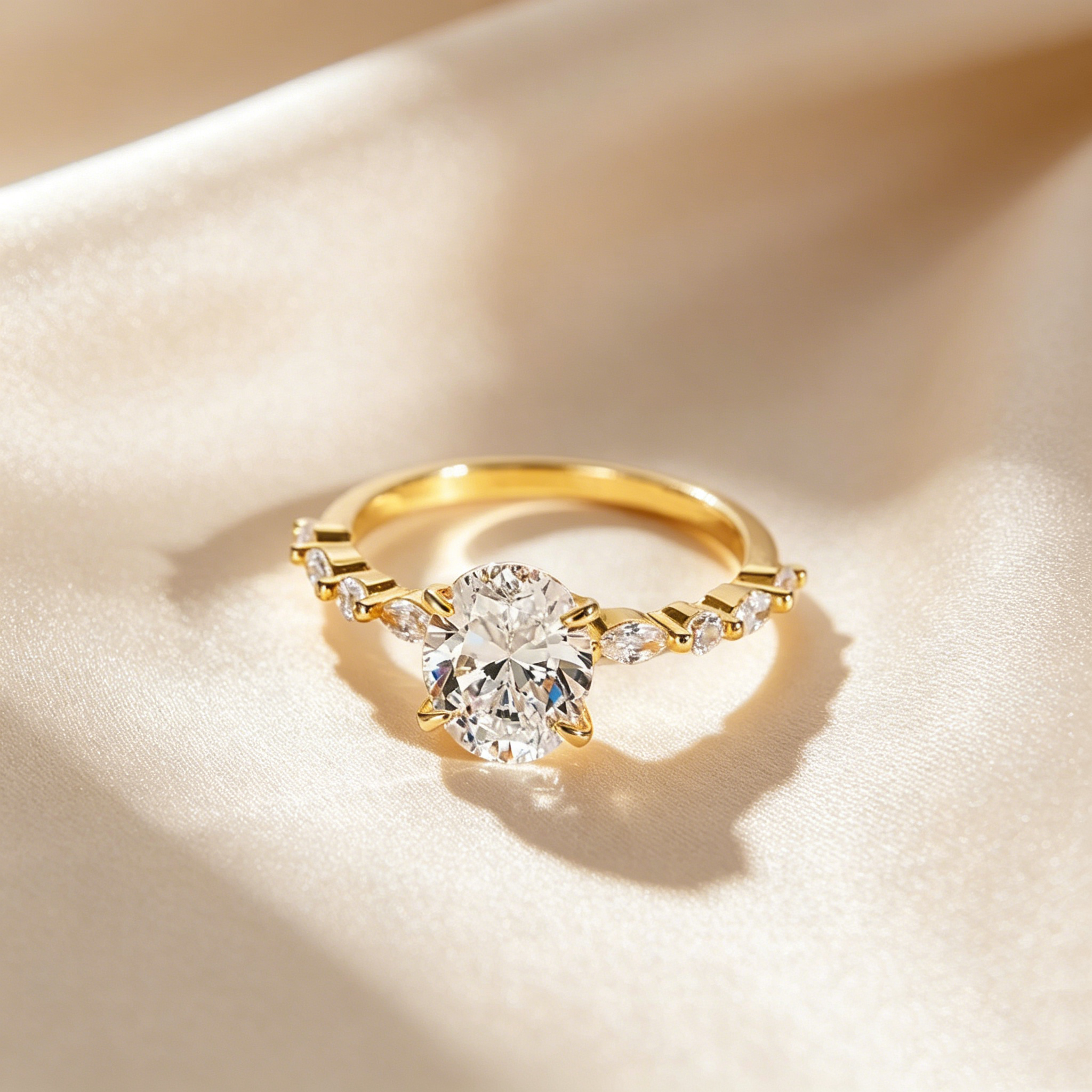Aurora Oval Pavé Ring