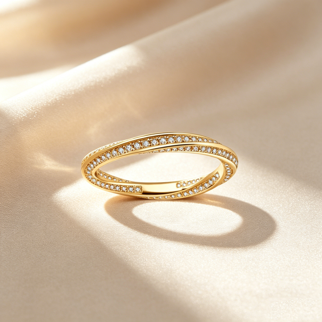 Twisted Intertwined Moissanite Band Ring