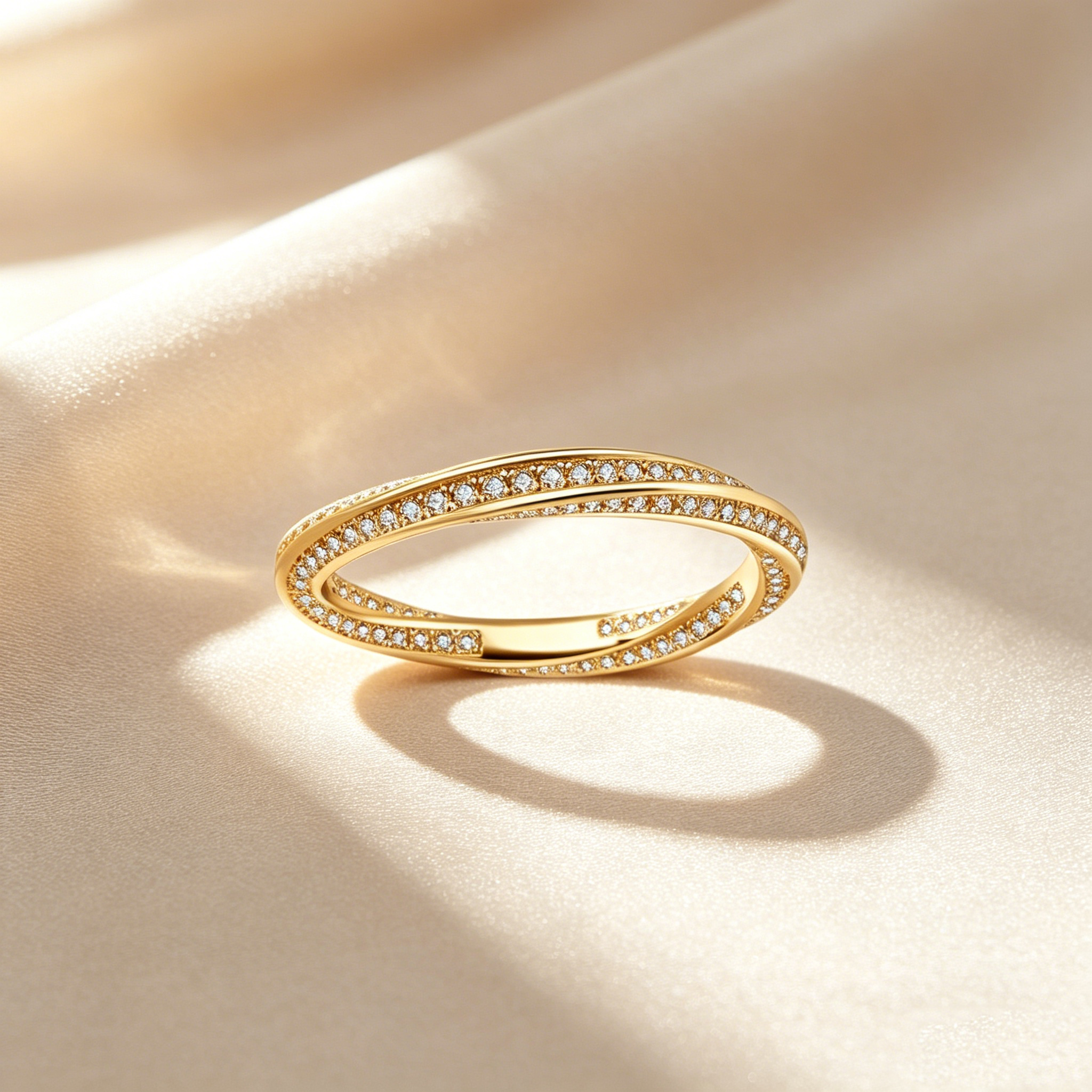 Twisted Intertwined Moissanite Band Ring