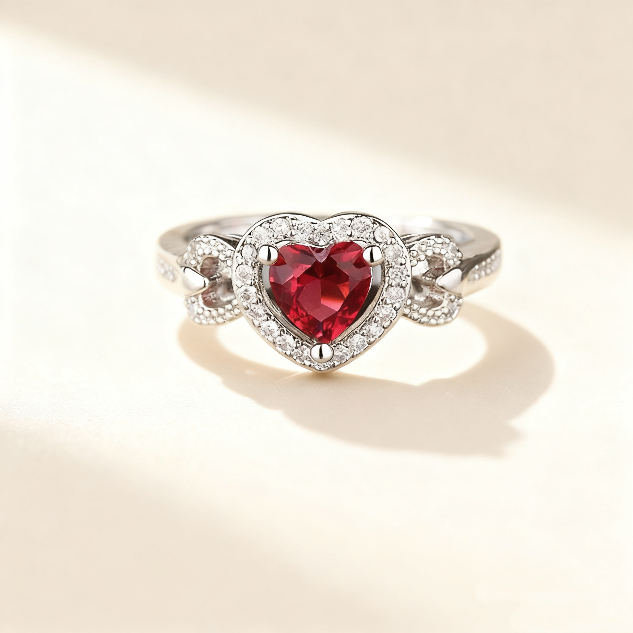 Heart-Cut Crystal Pavé Ring
